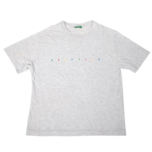 Vintage Benetton Embroidered Spell Out T-Shirt - S
