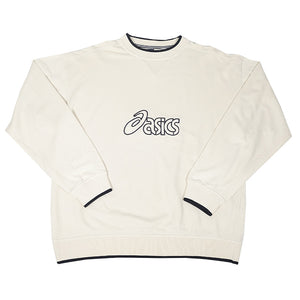 Vintage 90s Asics Big Embroidered Spell Out Crewneck - L