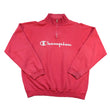 Load image into Gallery viewer, Vintage Champion Embroidered Spell Out Quarter Zip Sweatshirt - M