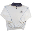 Load image into Gallery viewer, Vintage RARE YSL Yves Saint Laurent Embroidered Spell Out Quarter Zip Sweatshirt - L