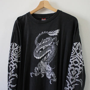 Vintage Y2K Dragon Long Sleeve T-Shirt - L