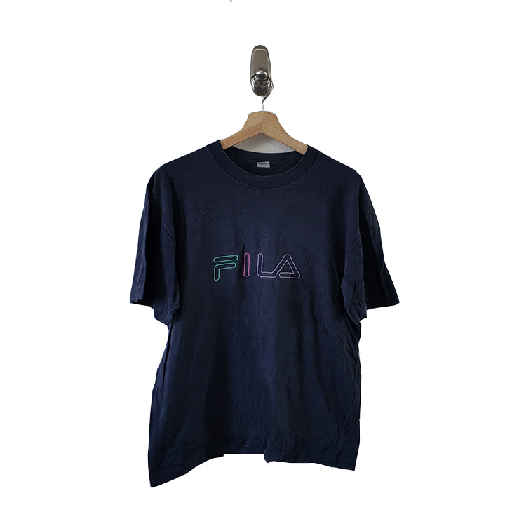 Vintage Fila Embroidered Spell Out T-Shirt - M