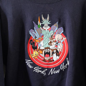 Vintage Looney Tunes Embroidered New York Crewneck - S/M