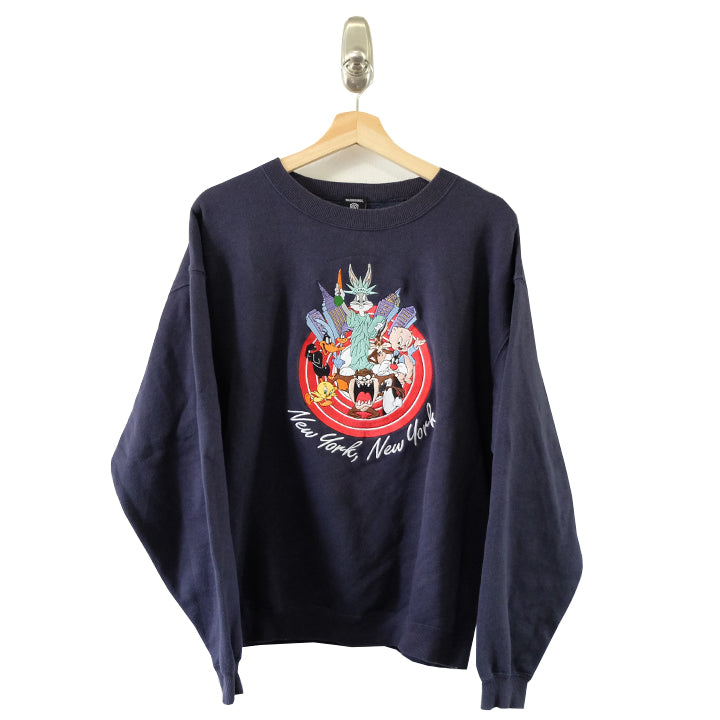 Vintage Looney Tunes Embroidered New York Crewneck - S/M