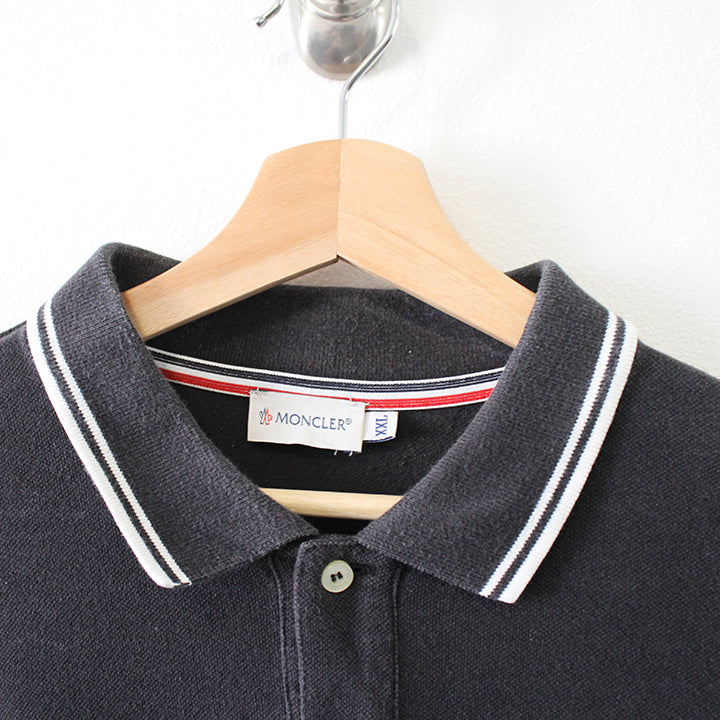 Vintage Moncler Logo Long Sleeve Polo - XL