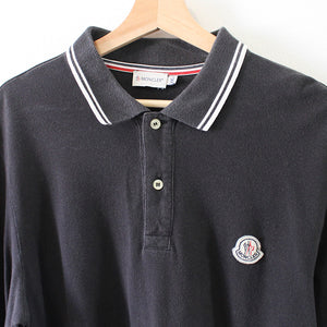 Vintage Moncler Logo Long Sleeve Polo - XL