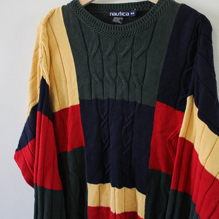 Vintage Nautica Colour Block Sweater - XL