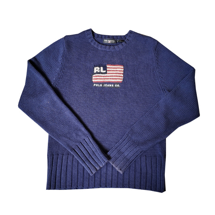 Vintage Polo Ralph Lauren WOMENS Knit Flag Sweater - M