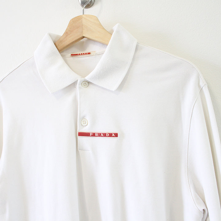 Vintage RARE Prada Logo Spell Out Long Sleeve Made In Italy - L