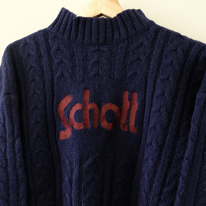 Vintage Schott NYC Embroidered Knit Sweater - L