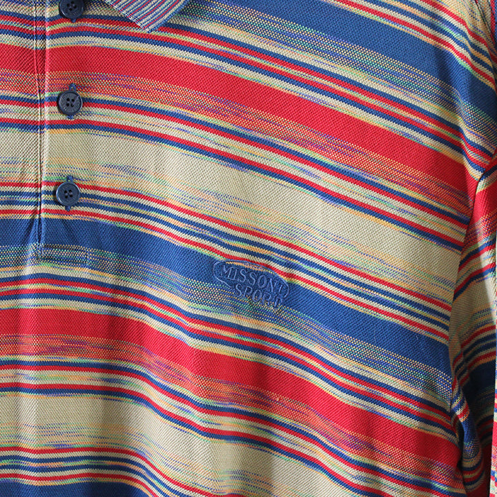 Vintage Missoni Sport Embroidered Logo Polo Shirt Made In Italy - L