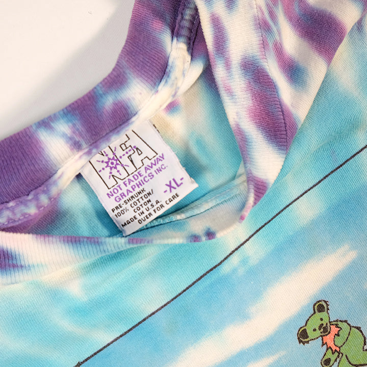 1990 RARE Grateful Dead Snowboarding Bears Peter Forsythe Tie Dye T-Shirt - XL