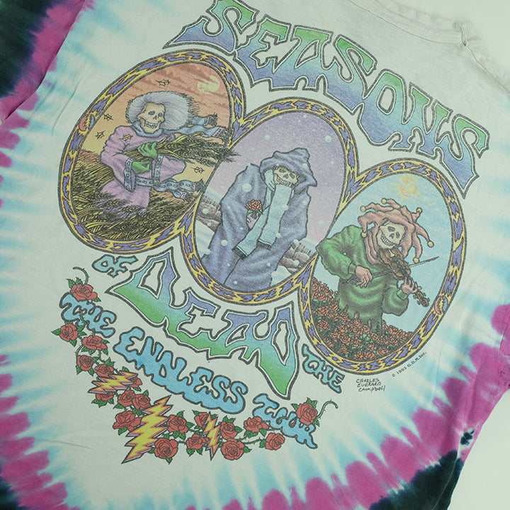 1993 Grateful Dead Seasons Of The Dead Endless Tour Tie Dye T-Shirt - XL