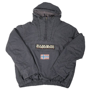 Vintage Napapijri Geographic Big Spell Out Fleece Lined Quilted Jacket - M