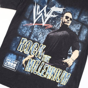 Vintage RARE WWF The Rock Rock The Millennium Big Graphic T-Shirt - XL