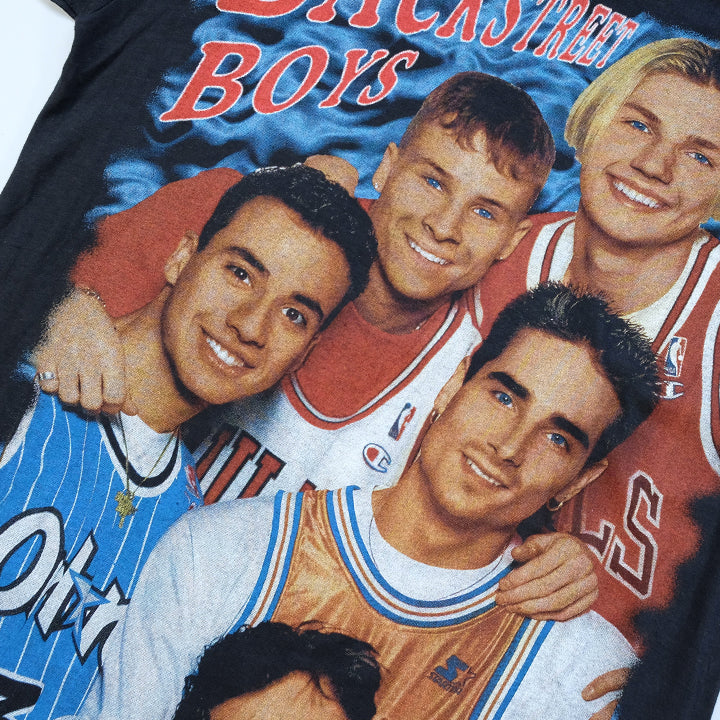 Vintage RARE 90s Backstreet Boys Front & Back Graphic Single Stitch Rap T-Shirt - M