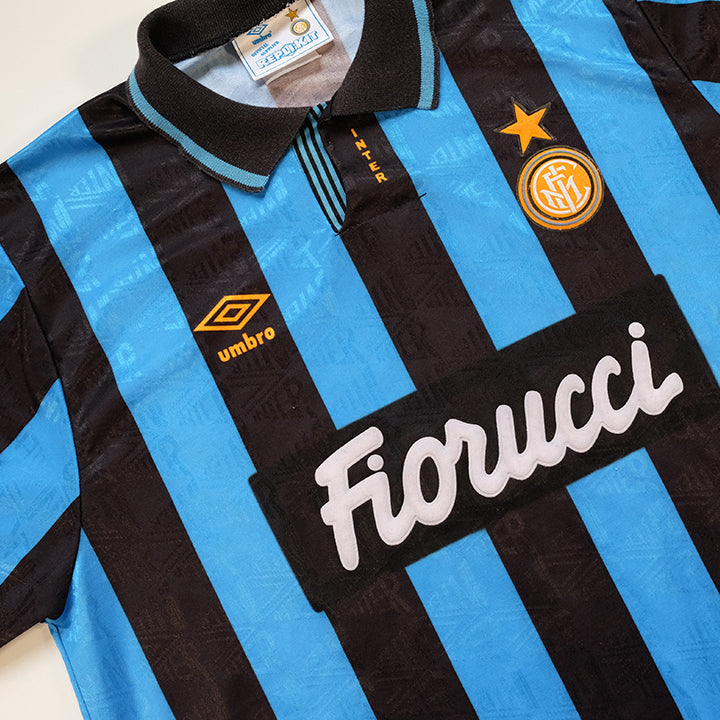 Vintage RARE 1992 Umbro Inter Milan Fiorucci Home Jersey - L
