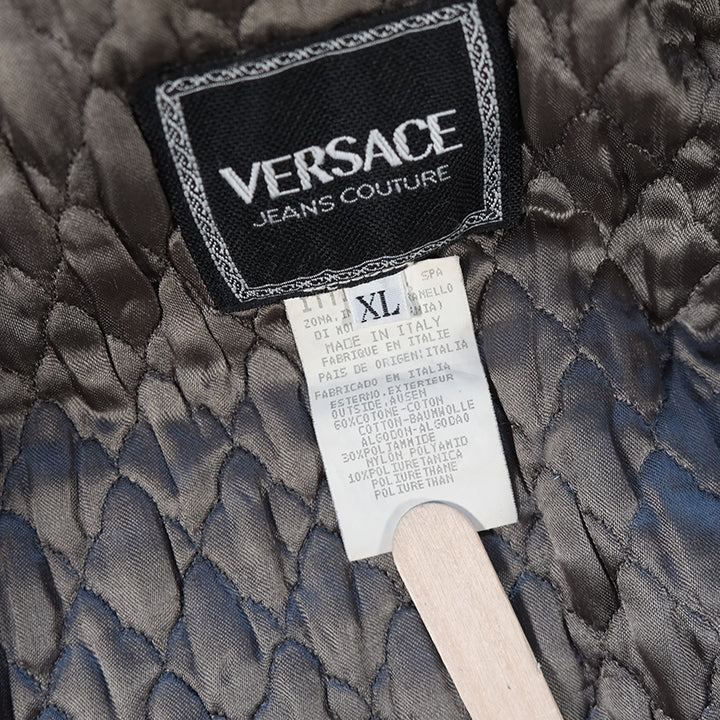 Vintage Versace Heavy Weight Medusa Head Satin Jacket Made In Italy - L/XL