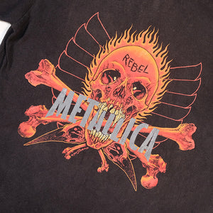 Vintage RARE 90s Metallica Rebel Pushead Ying Yang Front & Back Graphic T-Shirt - L