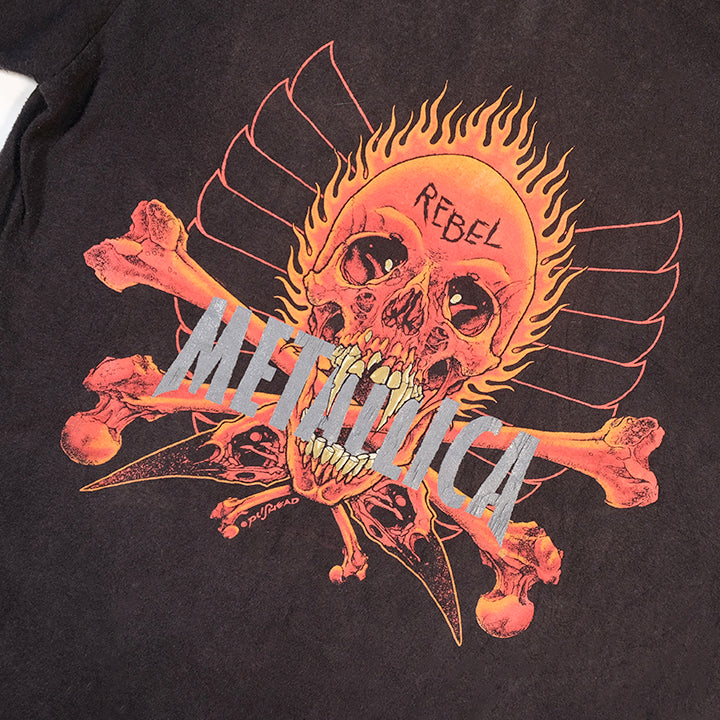 Vintage RARE 90s Metallica Rebel Pushead Ying Yang Front & Back Graphic  T-Shirt - L