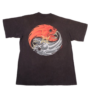 Vintage RARE 90s Metallica Rebel Pushead Ying Yang Front & Back Graphic T-Shirt - L