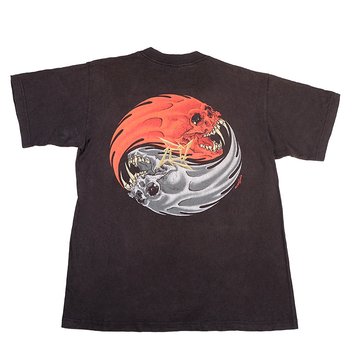 Vintage RARE 90s Metallica Rebel Pushead Ying Yang Front & Back Graphic T-Shirt - L