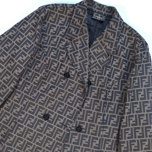 Vintage Fendi All Over Monogram WOMENS Coat - 12 US