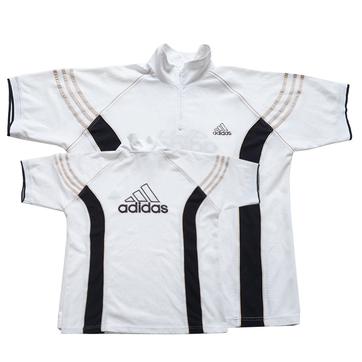 Vintage Adidas Big Logo Quarter Zip Top - XL