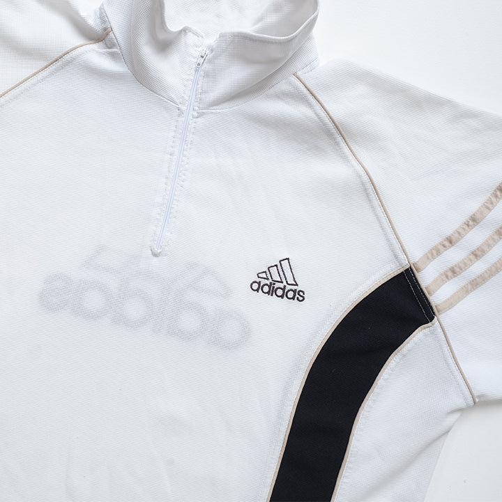 Vintage Adidas Big Logo Quarter Zip Top - XL