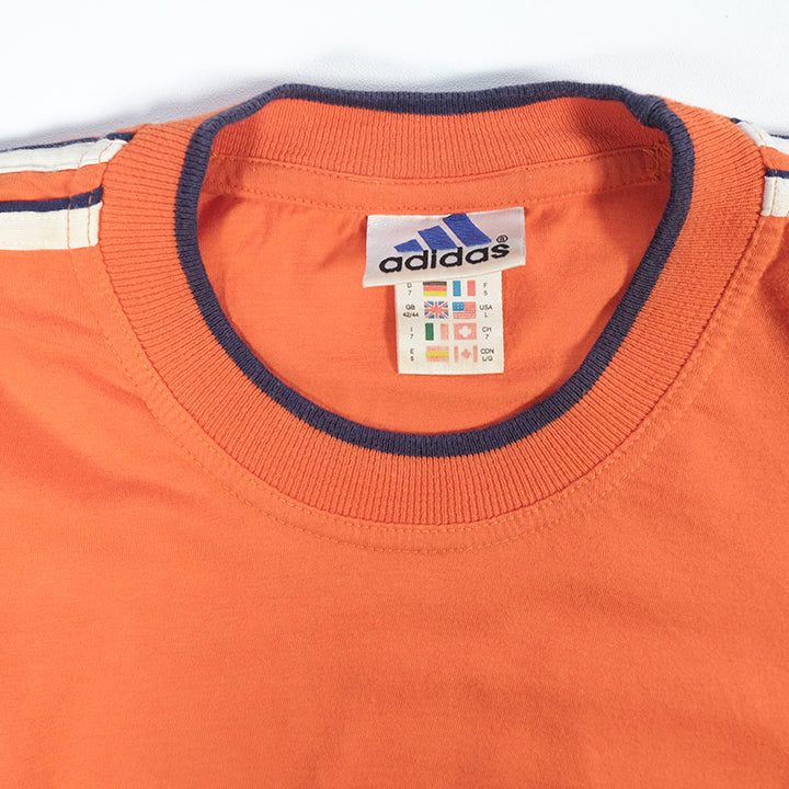 Vintage Adidas Logo Stripe T-Shirt - L