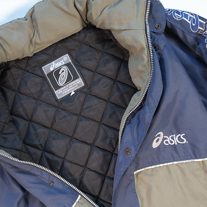 Vintage Asics Embroidered Tape Logo Quilted Jacket - XL