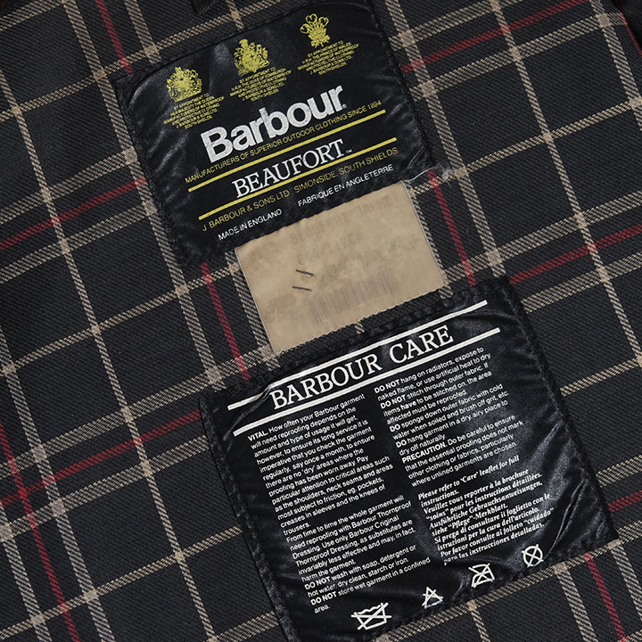 Vintage Barbour Beaufort Waxed Jacket Made In England - L