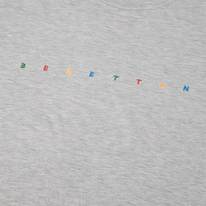 Vintage Benetton Embroidered Spell Out T-Shirt - S