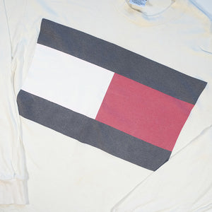 Vintage Tommy Hilfiger Big Flag Made In USA Long Sleeve - XL