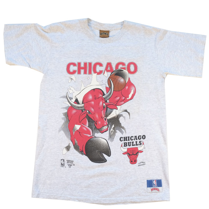 Vintage Chicago Bulls Front & Back Graphic Made In USA T-Shirt - M/L