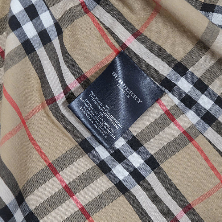 Vintage Burberry Nova Check Lined Coat Made In England - L