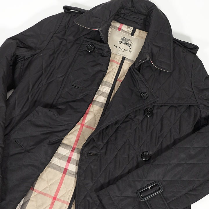 Burberry London Womens Black Burberry Quilted Jacket Vintage