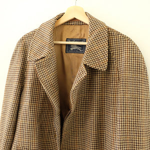 Vintage Burberrys Scottish Cheviot Trench Coat Made In England - L