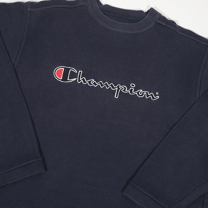 Vintage Champion Embroidered Spell Out Crewneck - XL
