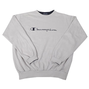 Vintage Champion Embroidered Spell Out Crewneck - L/XL