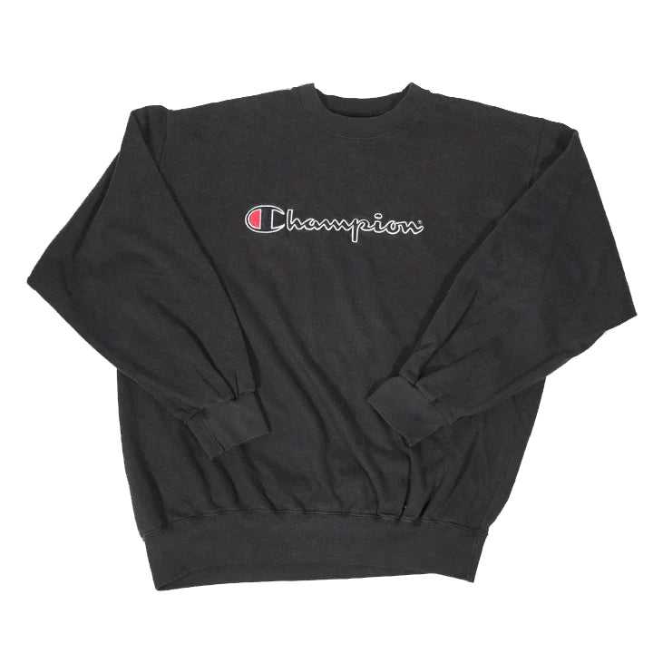 Vintage Champion Embroidered Spell Out Crewneck - L