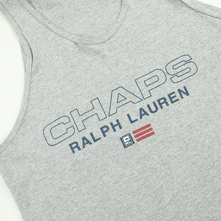 Vintage Chaps Ralph Lauren Spell Out Tank Top - L