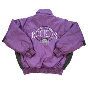 Vintage Colorado Rockies Embroidered Spell Out Puffer Jacket - L