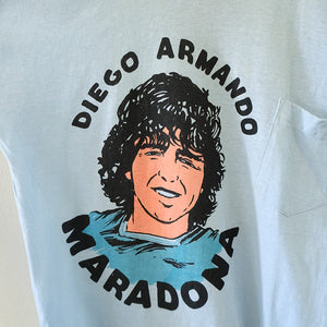 Vintage Rare 80s Diego Maradona Single Stitch T-Shirt - L