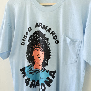 Vintage Rare 80s Diego Maradona Single Stitch T-Shirt - L