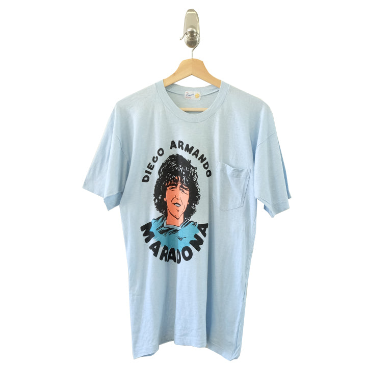Vintage Rare 80s Diego Maradona Single Stitch T-Shirt - L