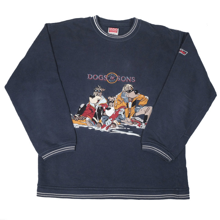 Vintage Dogs & Sons Embroidered Graphic Crewneck - L
