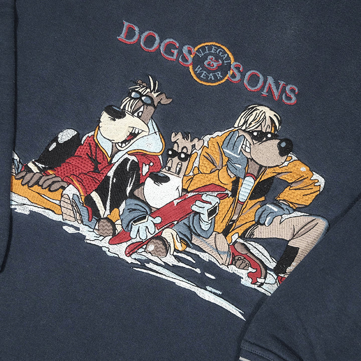 Vintage Dogs & Sons Embroidered Graphic Crewneck - L