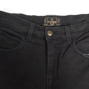 Vintage Fendi WOMENS High Waist Embroidered Denim Jeans - 33