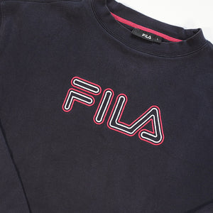 Vintage Fila Big Embroidered Spell Out Crewneck - L